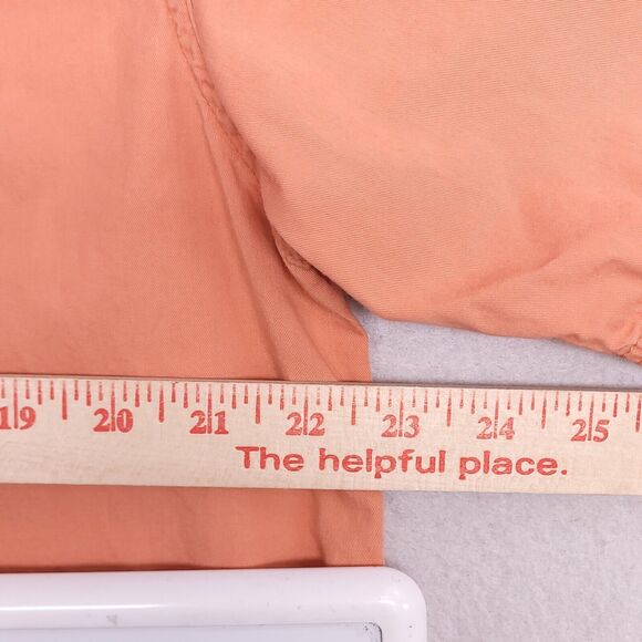 Magellan Casual Short Sleeve Button Up Shirt Mens Size Large L Orange - Picture 8 of 10